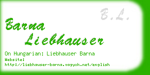 barna liebhauser business card